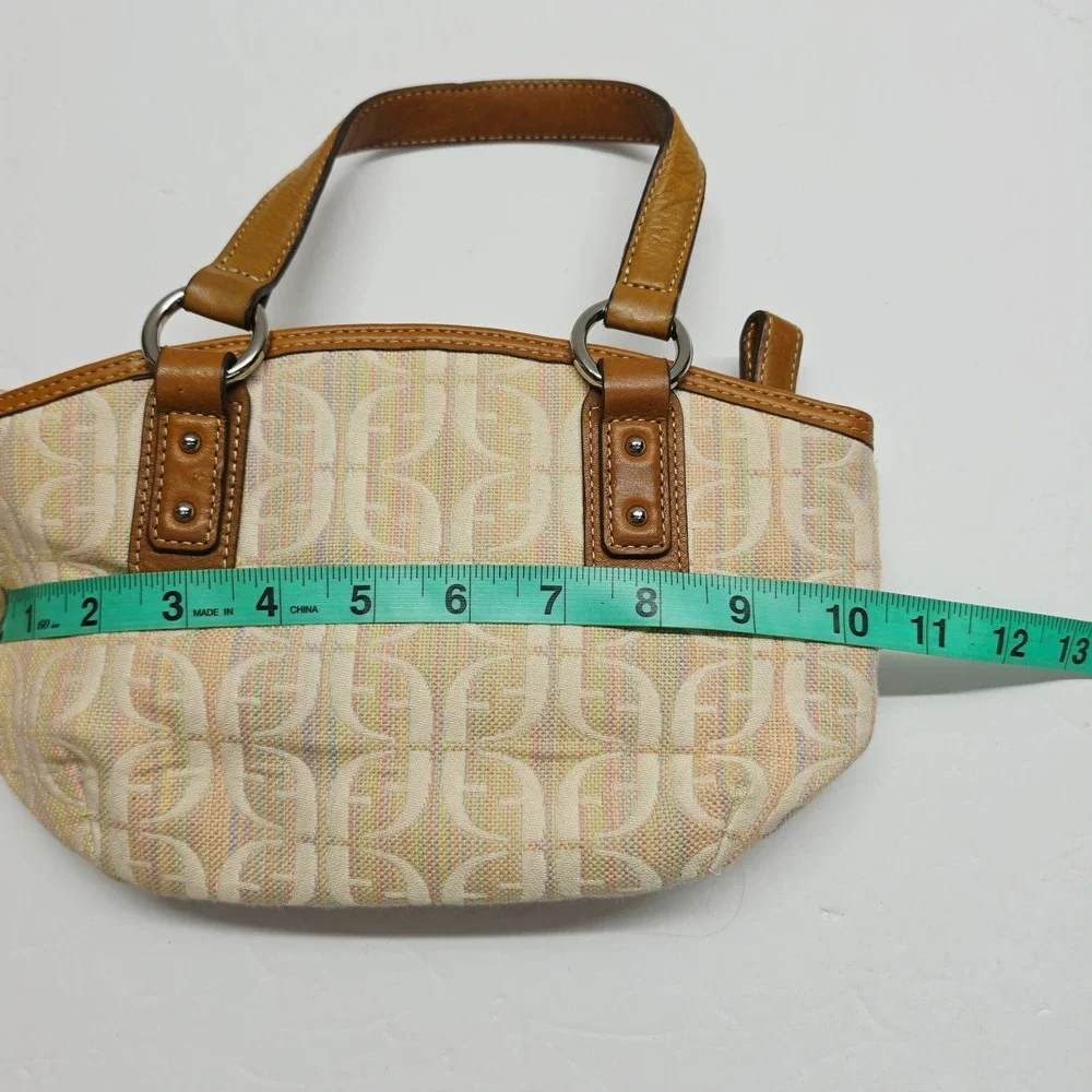 Fossil Beige/Tan Logo Jacquard Satchel